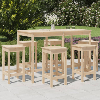 7-Tlg. Gartenbar-Set Massivholz Kiefer