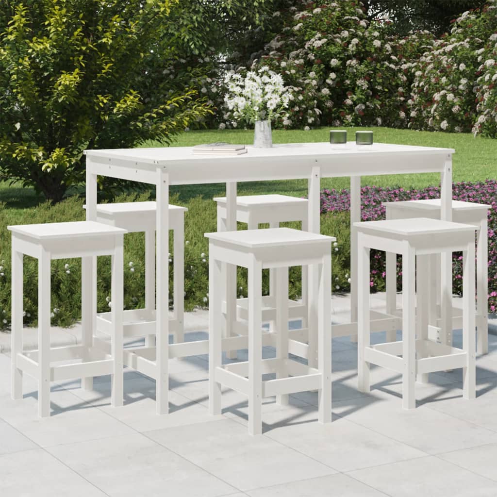 7-Tlg. Gartenbar-Set Massivholz Kiefer