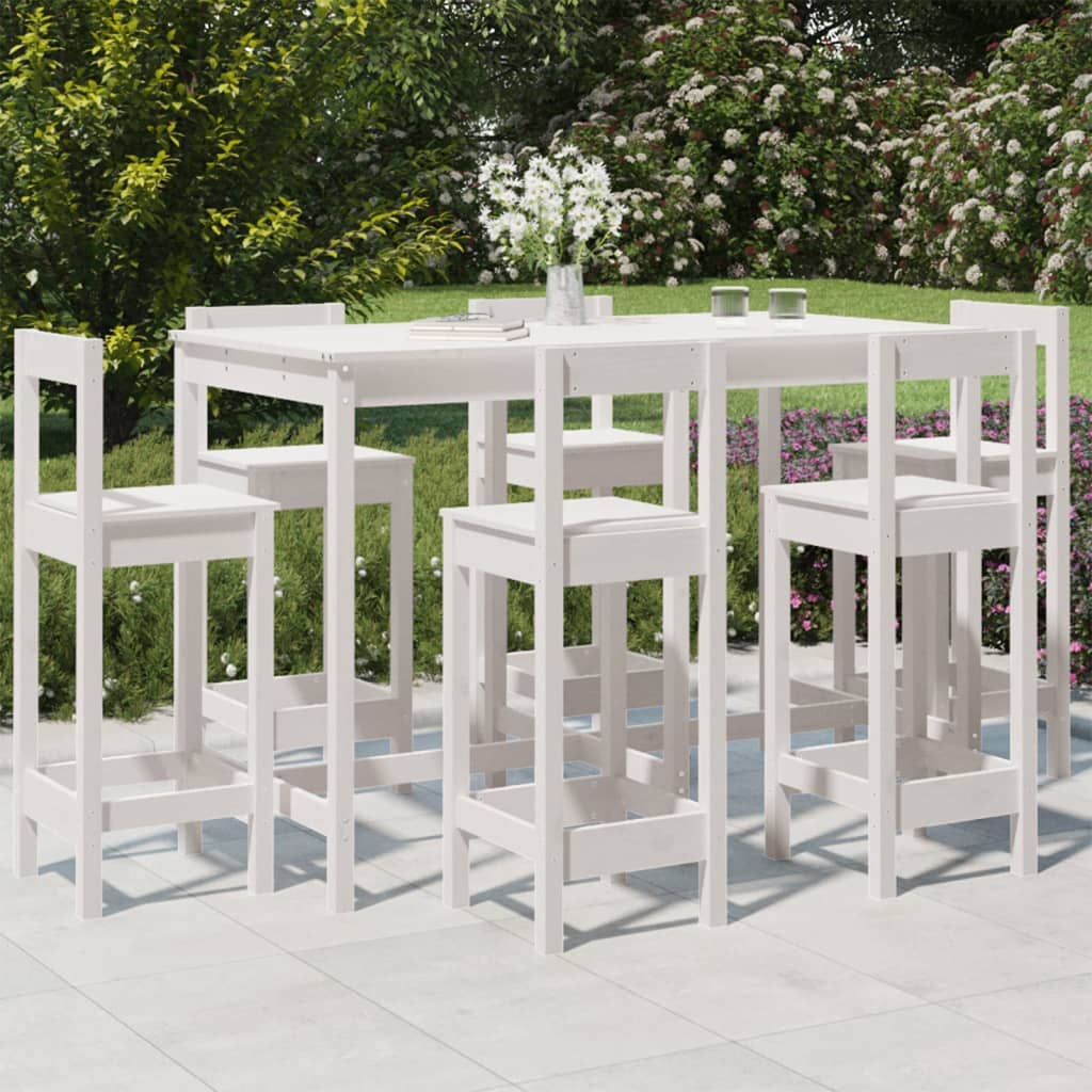 7-Tlg. Gartenbar-Set Massivholz Kiefer