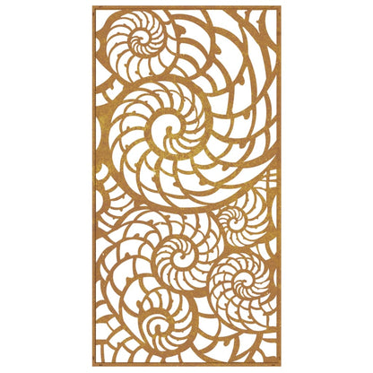 Garten-Wanddeko 105X55 Cm Cortenstahl Muschel-Design