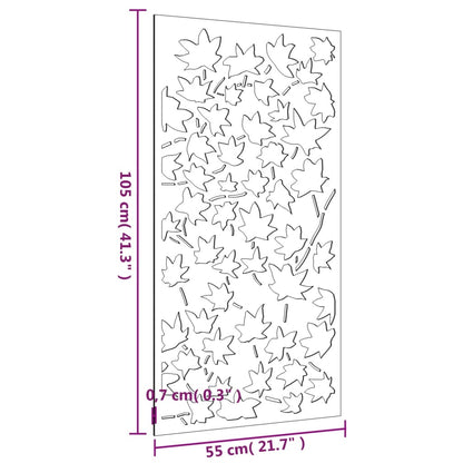Garten-Wanddeko 105X55 Cm Cortenstahl Ahornblatt-Design