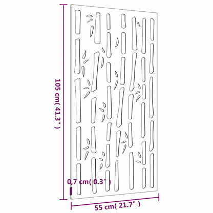 Garten-Wanddeko 105X55 Cm Cortenstahl Bambus-Design