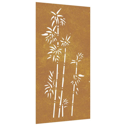 Garten-Wanddeko 105X55 Cm Cortenstahl Bambus-Design
