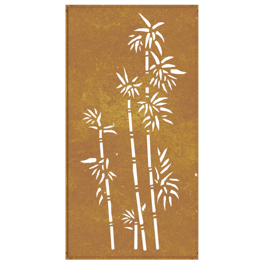 Garten-Wanddeko 105X55 Cm Cortenstahl Bambus-Design
