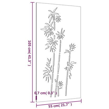 Garten-Wanddeko 105X55 Cm Cortenstahl Bambus-Design