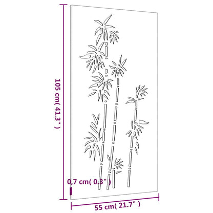 Garten-Wanddeko 105X55 Cm Cortenstahl Bambus-Design
