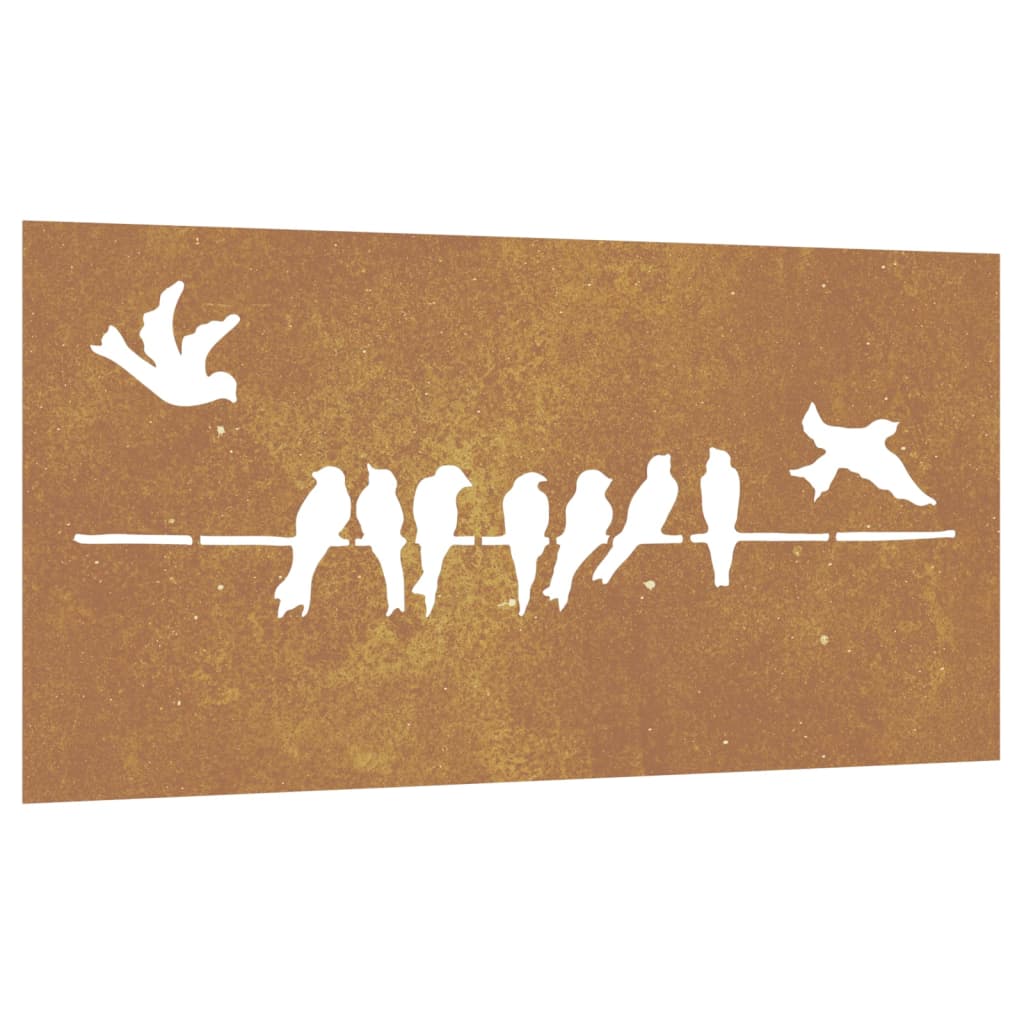 Garten-Wanddeko 105X55 Cm Cortenstahl Vogel-Design Creme