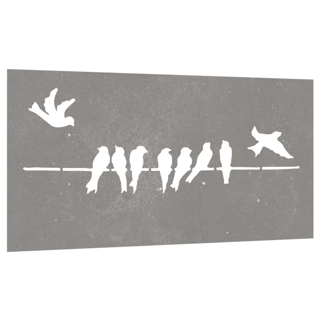 Garten-Wanddeko 105X55 Cm Cortenstahl Vogel-Design Creme
