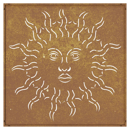 Garten-Wanddeko 55X55 Cm Cortenstahl Sonne-Design