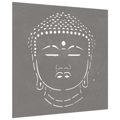 Garten-Wanddeko 55X55 Cm Cortenstahl Buddha-Kopf
