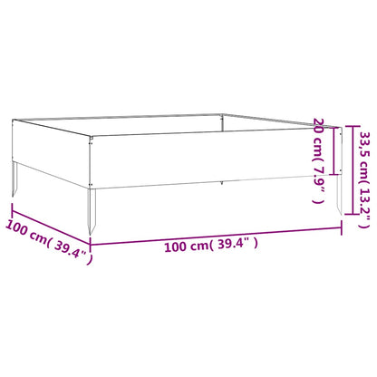 Hochbeet 100X100X33,5 Cm Cortenstahl