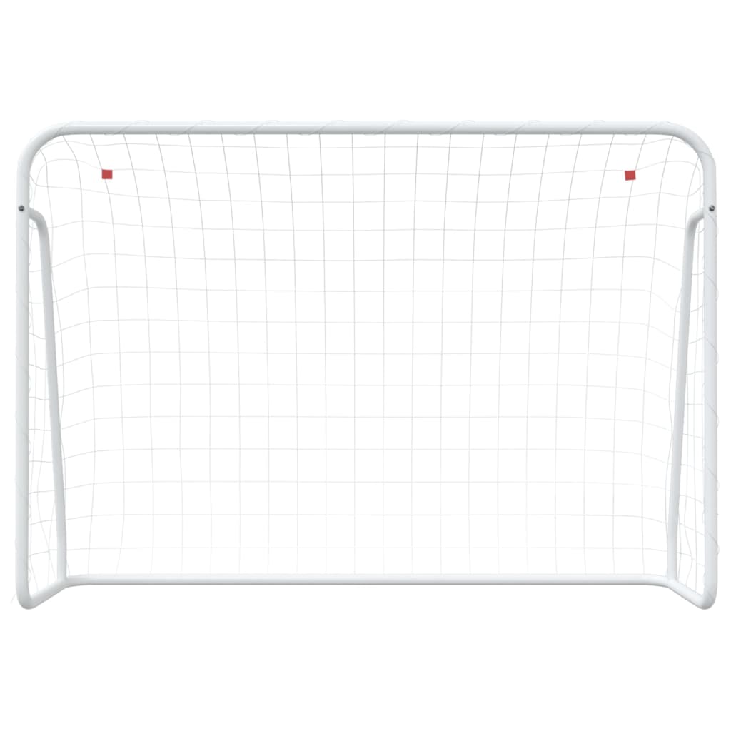 Fußballtor Mit Netz Weiß Stahl & Polyester