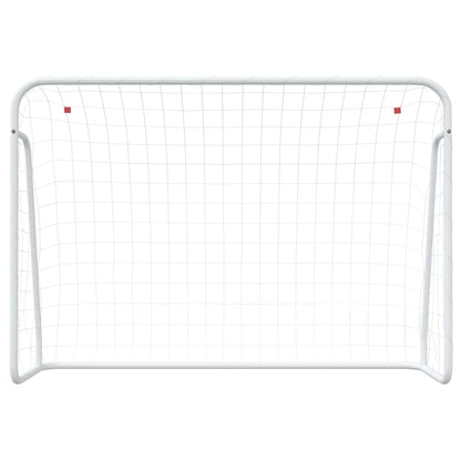 Fußballtor Mit Netz Weiß Stahl & Polyester