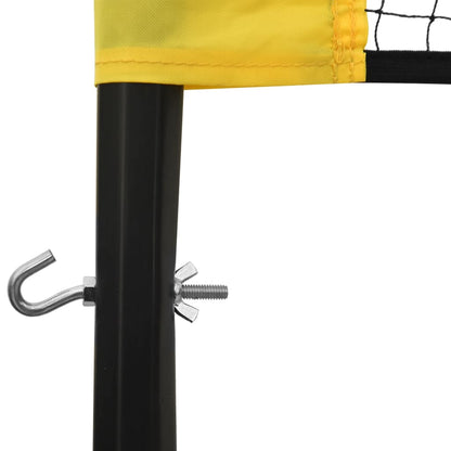 Badminton-Netz Gelb Und Schwarz 600X155 Cm Pe-Gewebe Grau