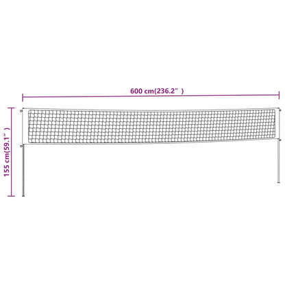 Badminton-Netz Gelb Und Schwarz 600X155 Cm Pe-Gewebe Grau