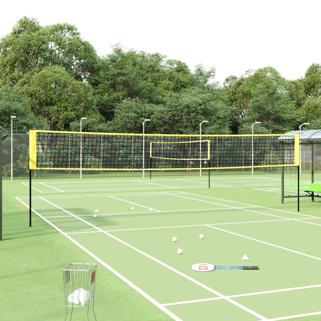 Badminton-Netz Gelb Und Schwarz 600X155 Cm Pe-Gewebe Grau