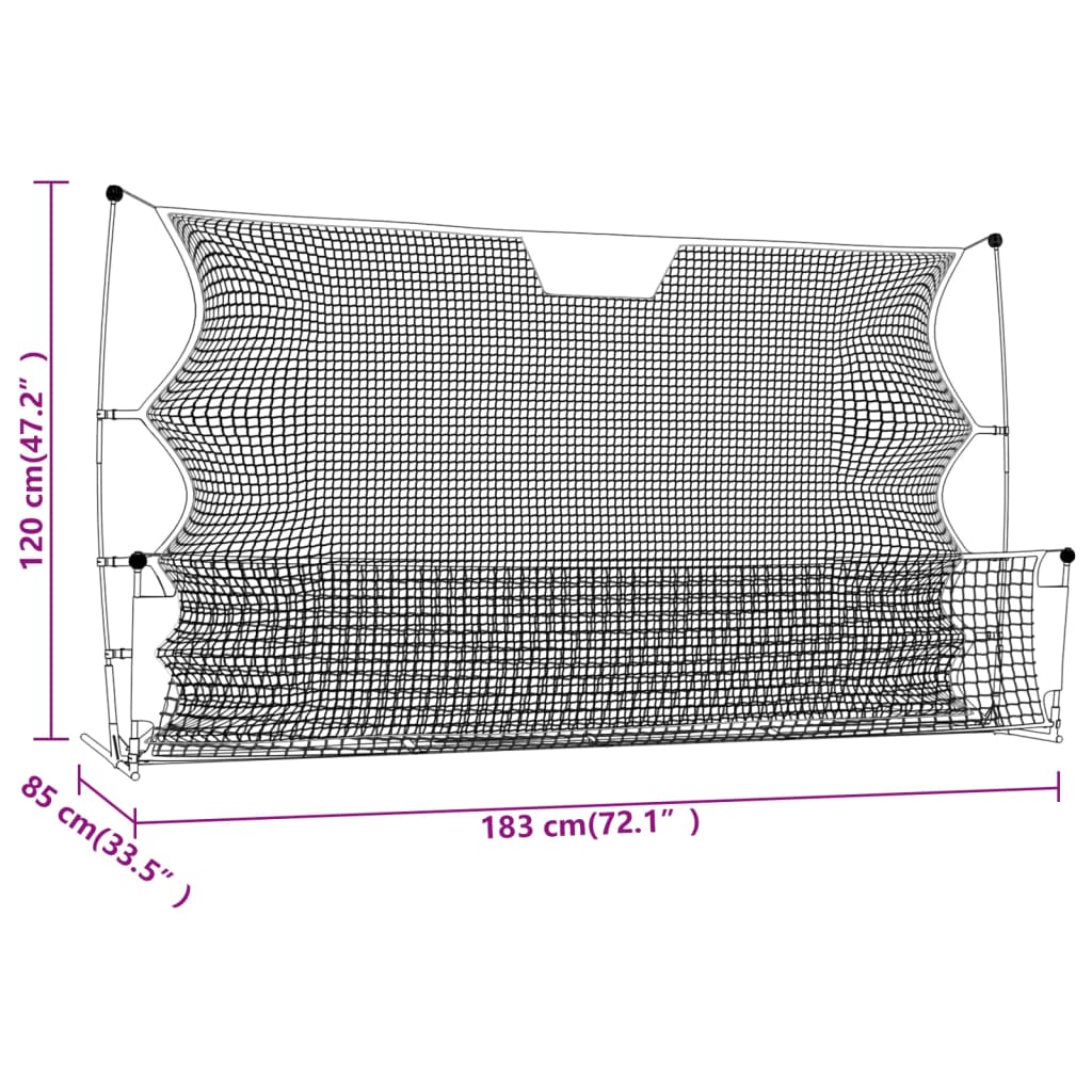 Fußball-Rebounder Schwarz Und Gelb 183X85X120 Cm Polyester