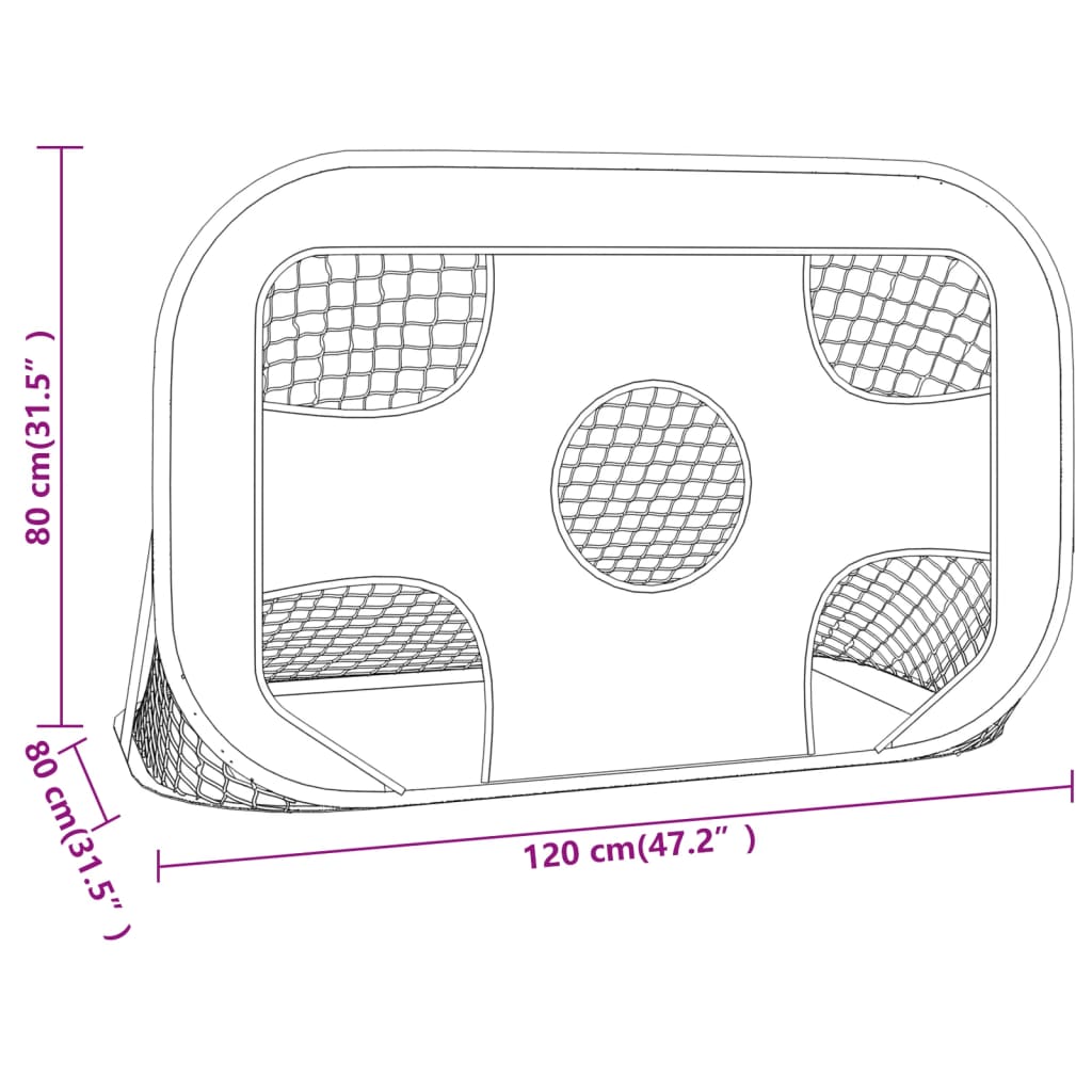 Fußballtor Mit Torwand 120X80X80 Cm Polyester