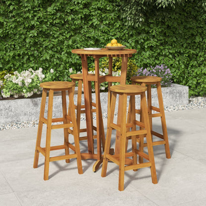 5-Tlg. Gartenbar-Set Massivholz Akazie