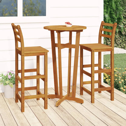 3-Tlg. Gartenbar-Set Massivholz Akazie