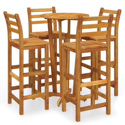 5-Tlg. Gartenbar-Set Massivholz Akazie