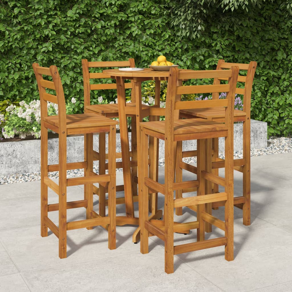5-Tlg. Gartenbar-Set Massivholz Akazie