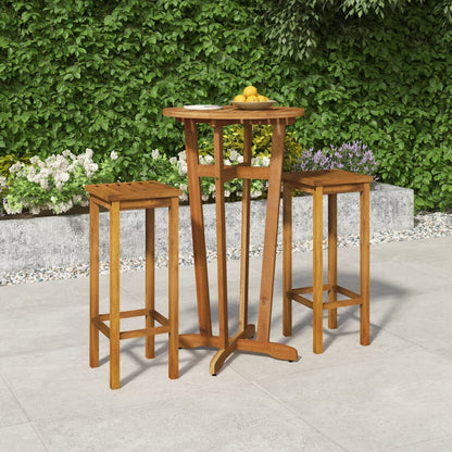 3-Tlg. Gartenbar-Set Massivholz Akazie
