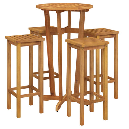 5-Tlg. Gartenbar-Set Massivholz Akazie