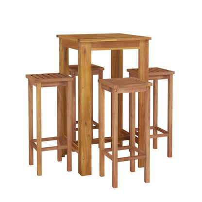 5-Tlg. Gartenbar-Set Massivholz Akazie