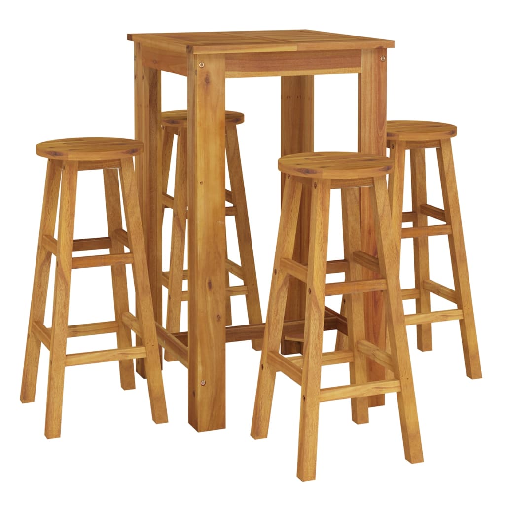 5-Tlg. Gartenbar-Set Massivholz Akazie