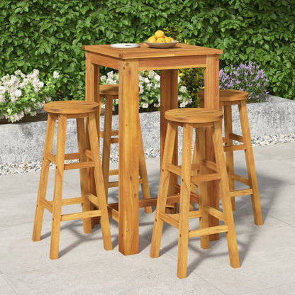 5-Tlg. Gartenbar-Set Massivholz Akazie