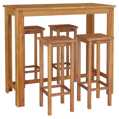 5-Tlg. Gartenbar-Set Massivholz Akazie