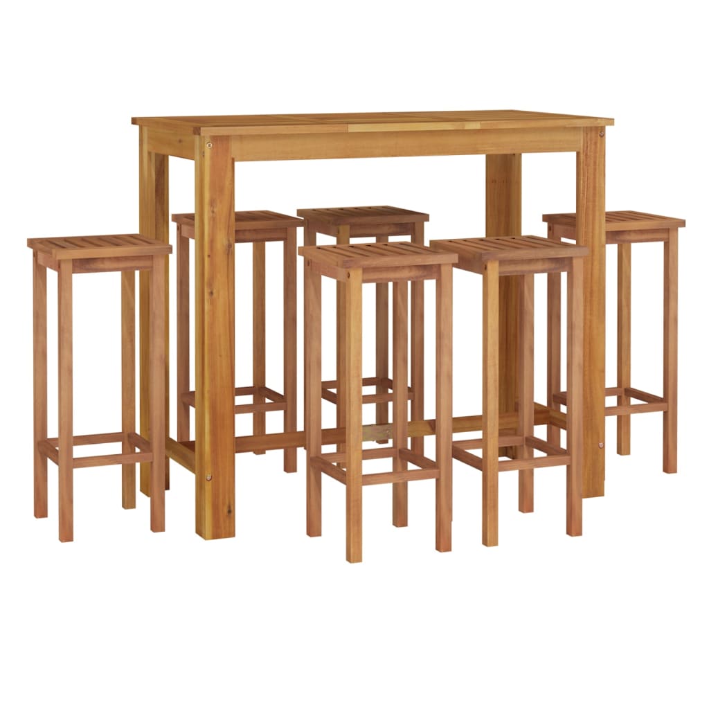 7-Tlg. Gartenbar-Set Massivholz Akazie