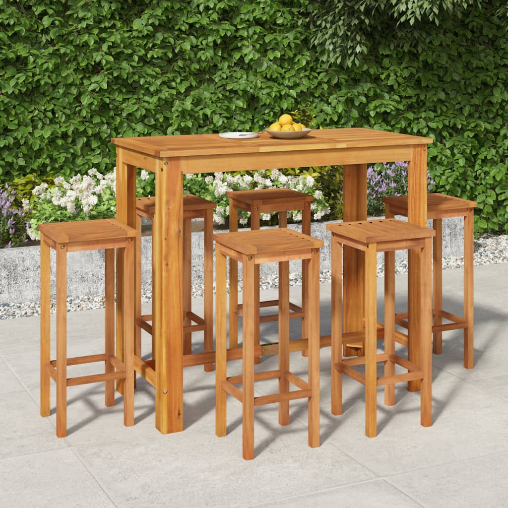 7-Tlg. Gartenbar-Set Massivholz Akazie