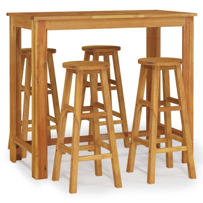 5-Tlg. Gartenbar-Set Massivholz Akazie