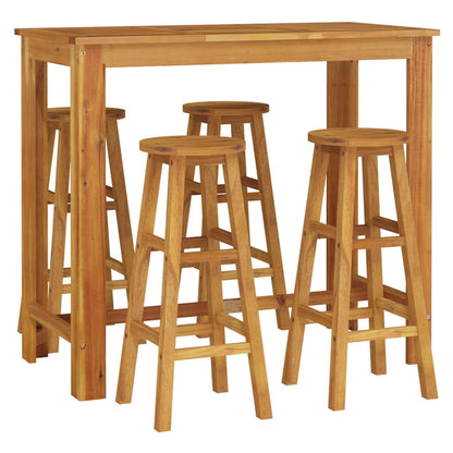 5-Tlg. Gartenbar-Set Massivholz Akazie