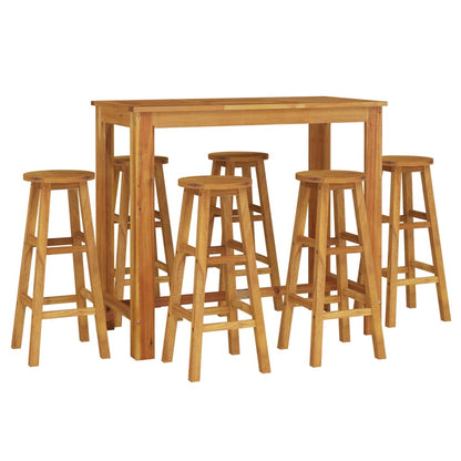 7-Tlg. Gartenbar-Set Massivholz Akazie