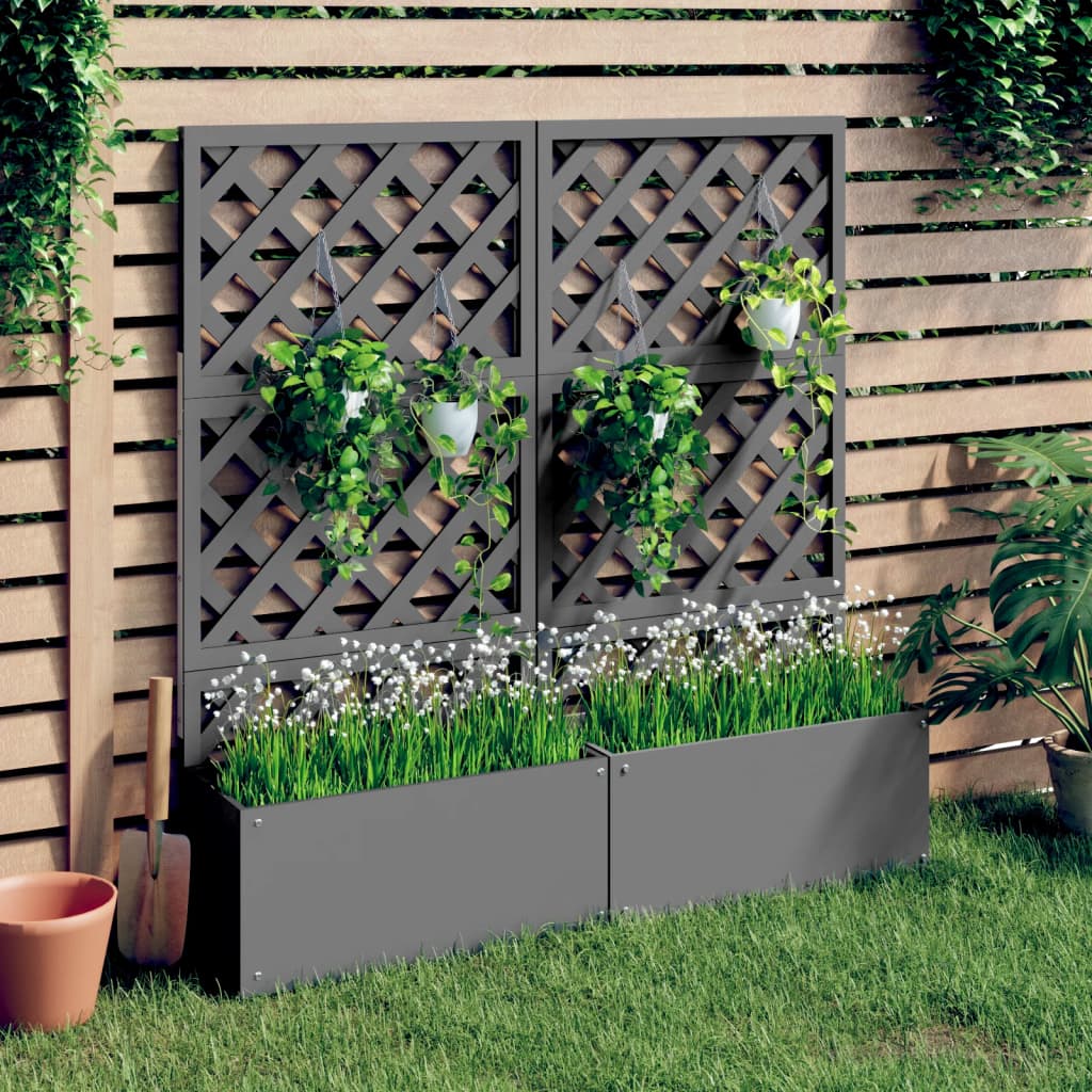 Blumenkästen Mit Rankgittern 2 Stk. Wpc