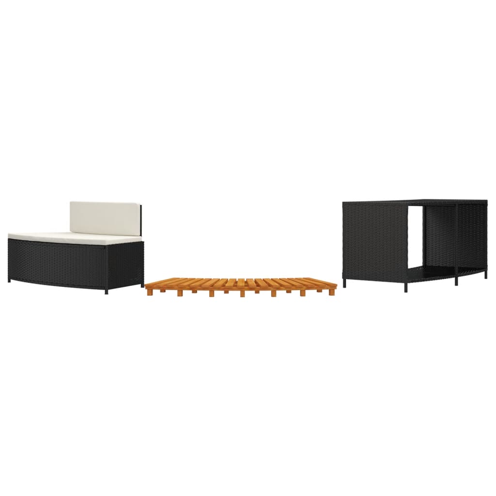 Whirlpool-Umrandung Poly-Rattan Und Massivholz Akazie