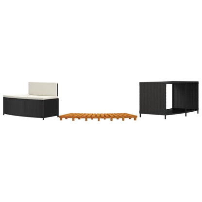 Whirlpool-Umrandung Poly-Rattan Und Massivholz Akazie