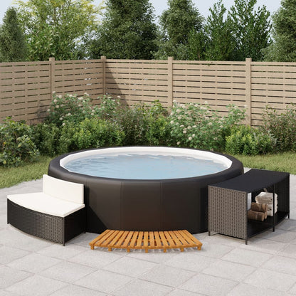 Whirlpool-Umrandung Poly-Rattan Und Massivholz Akazie