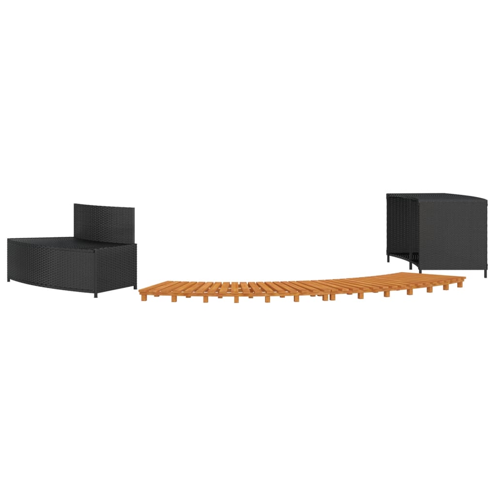 Whirlpool-Umrandung Poly-Rattan Und Massivholz Akazie