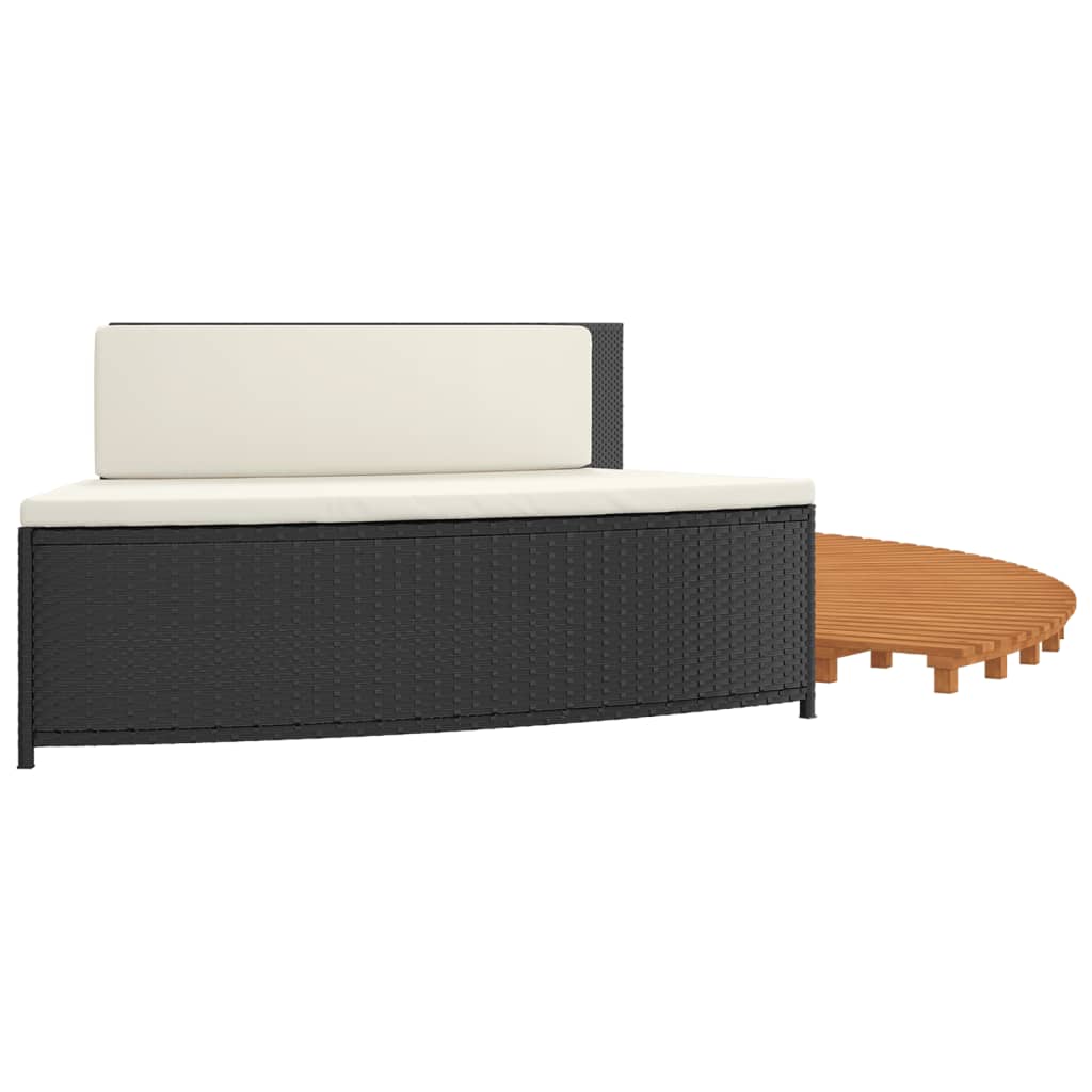 Whirlpool-Umrandung Poly-Rattan Und Massivholz Akazie