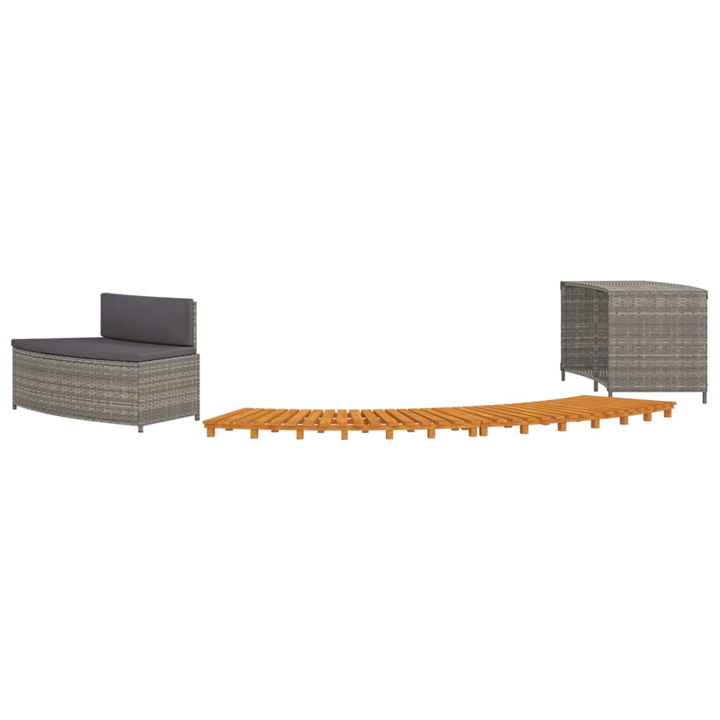 Whirlpool-Umrandung Poly Rattan Und Massivholz Akazie
