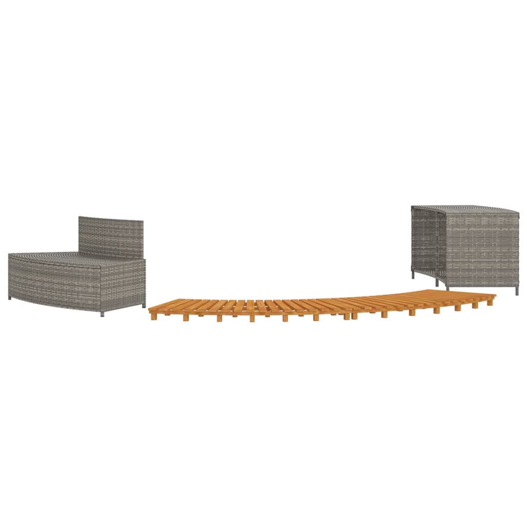 Whirlpool-Umrandung Poly Rattan Und Massivholz Akazie