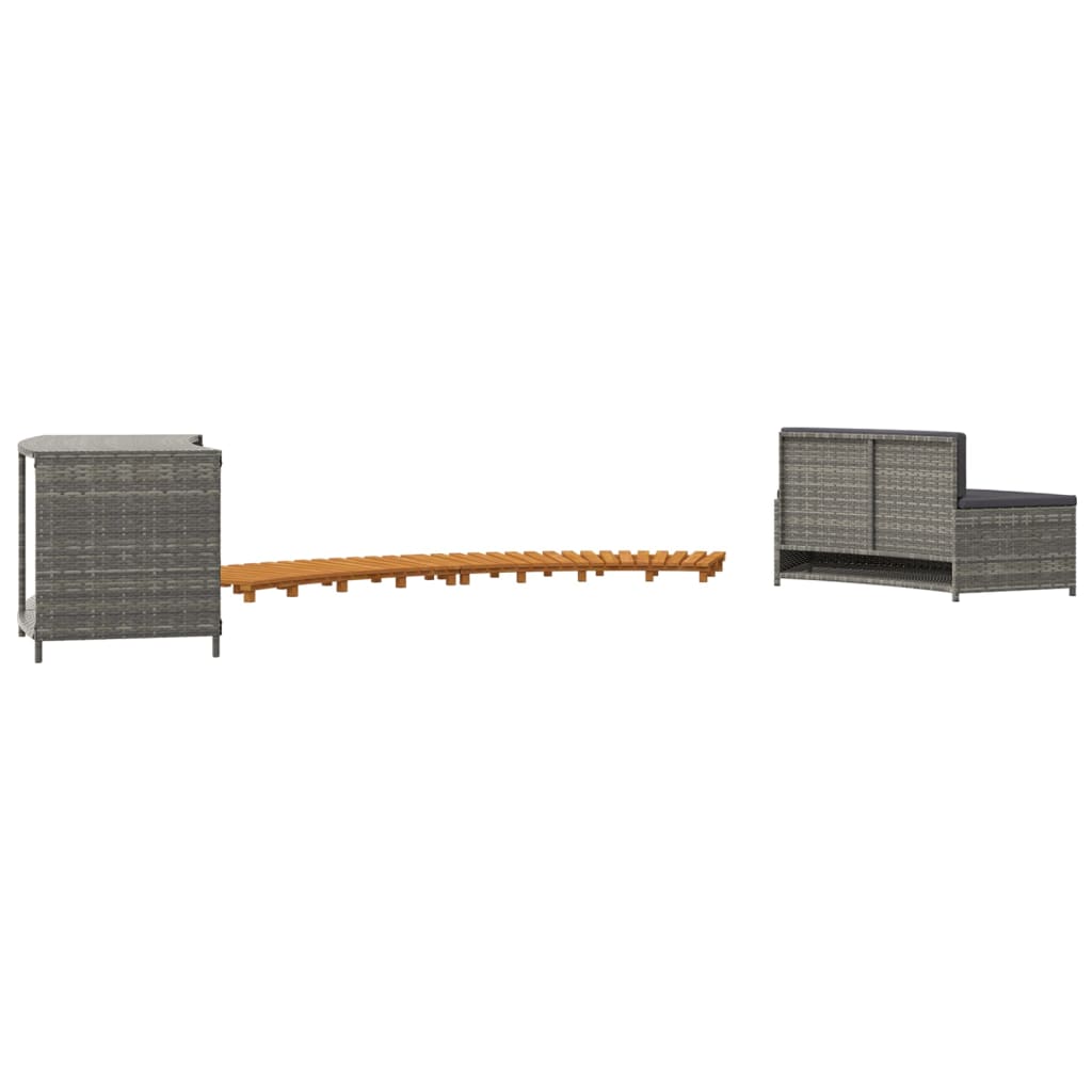 Whirlpool-Umrandung Poly Rattan Und Massivholz Akazie