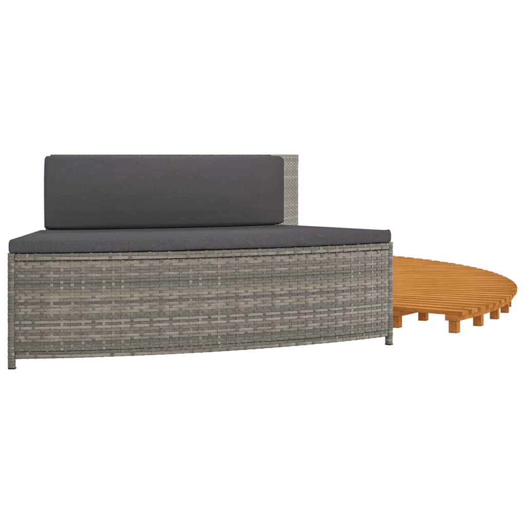 Whirlpool-Umrandung Poly Rattan Und Massivholz Akazie