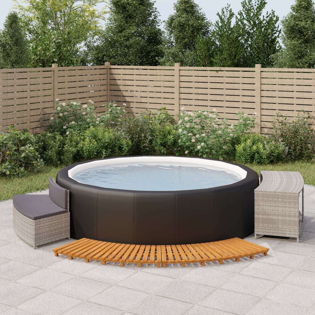 Whirlpool-Umrandung Poly Rattan Und Massivholz Akazie