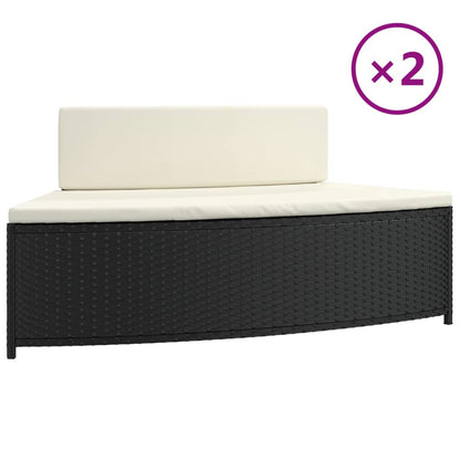 Whirlpool-Bänke Mit Auflagen 2 Stk. Poly-Rattan