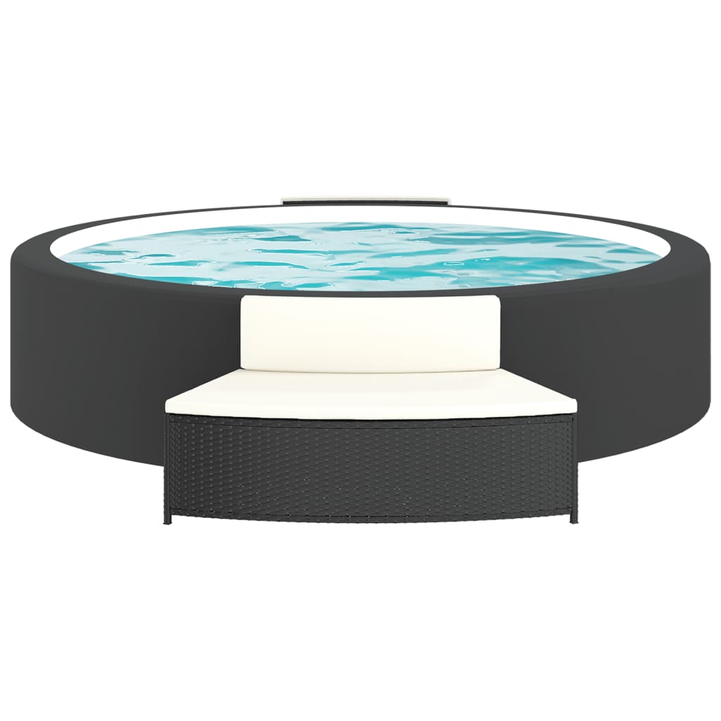 Whirlpool-Bänke Mit Auflagen 2 Stk. Poly-Rattan